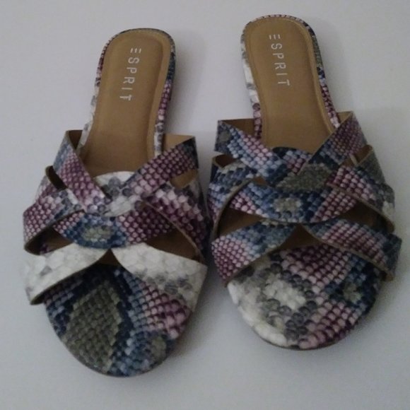Esprit Snake Strap Slide Sandals 8.5 M - Picture 1 of 16